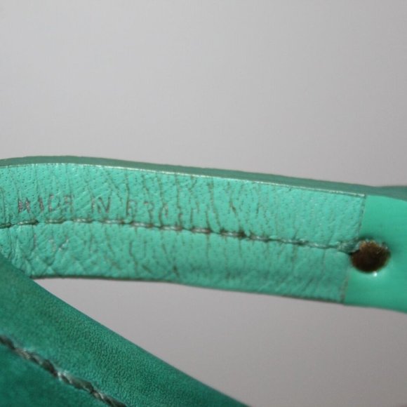 Tory Burch Miller Slip On Logo Sandals Teal Women's Size 7 *Read* H13062 - Picture 10 of 12